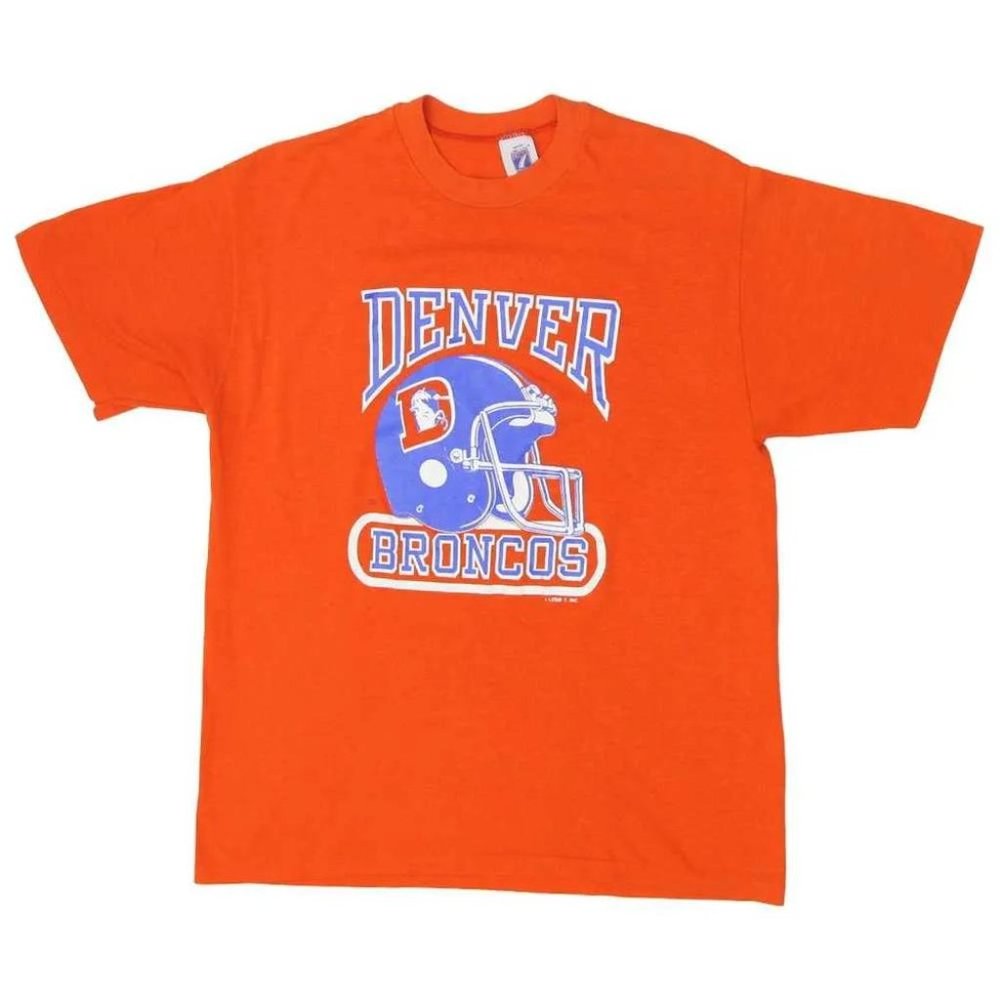 Logo 7 Denver Broncos Single Stitch Vintage T-Shirt Made In USA